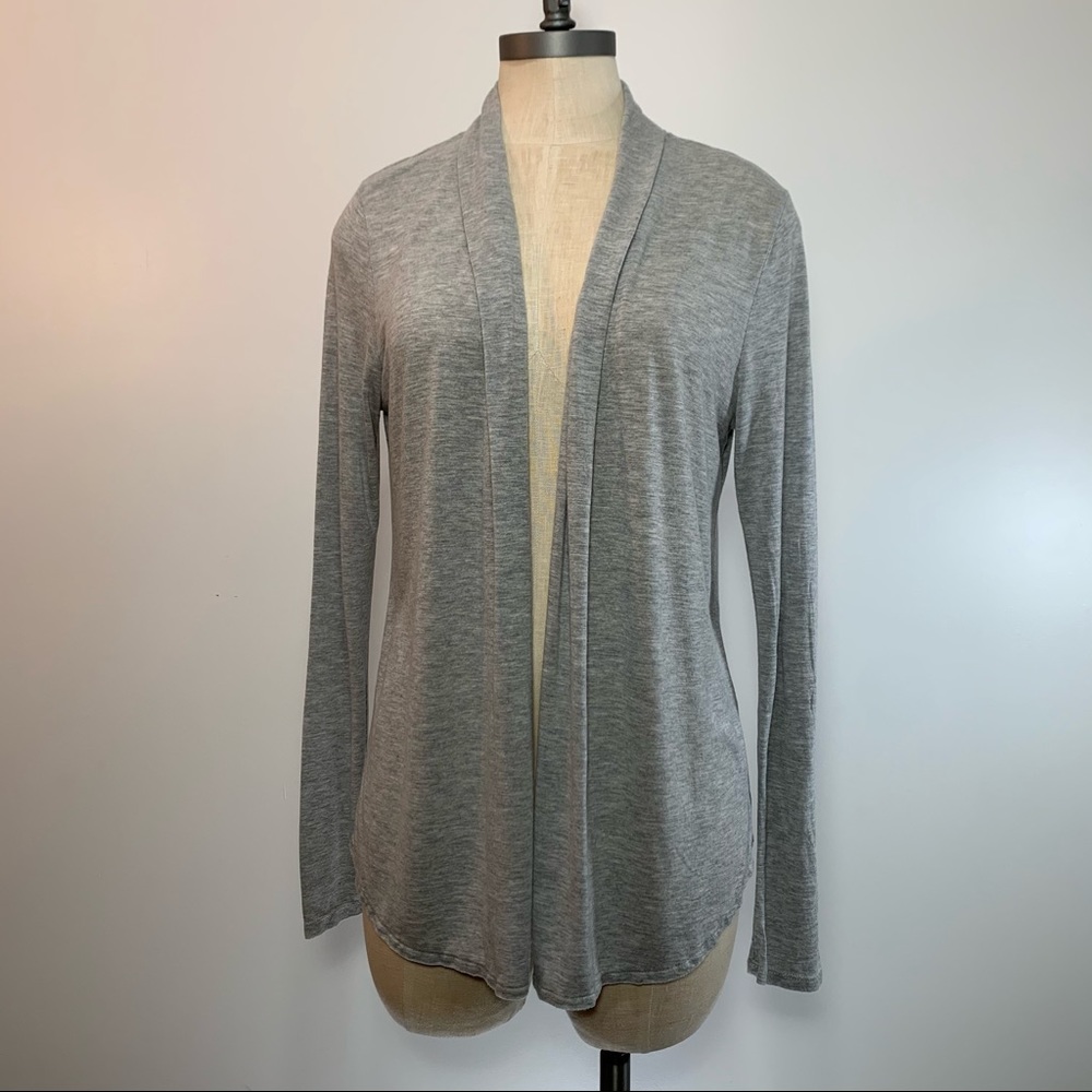 Soft Gray Open Front Cardigan. Soft - Lightweight